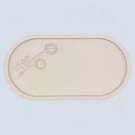 White Oval Catchall Tray With Flower Imprints 