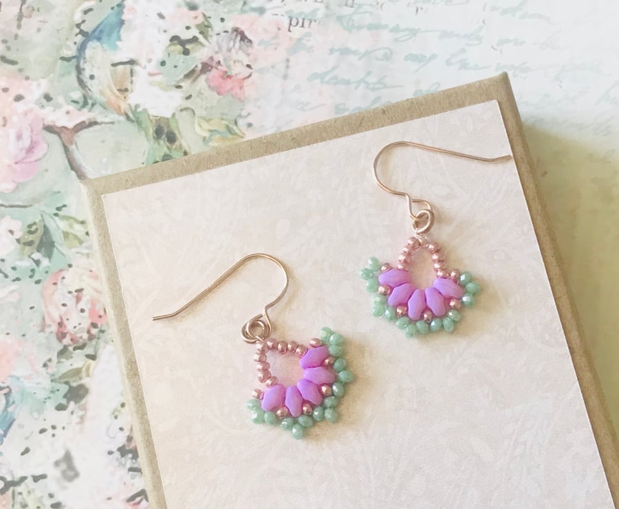 Sterling Silver, Rose Gold Plated Chandelier Earrings