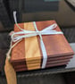Handmade wooden coasters. Sapele & Ash, gift boxed.  - Image 4