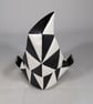 Ceramic Hand Painted Two Tone Black White Facet Gnome Gonk Ornament Decoration. - Image 3