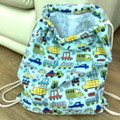 Childrens drawstring swim bag. Drawstring toy bag