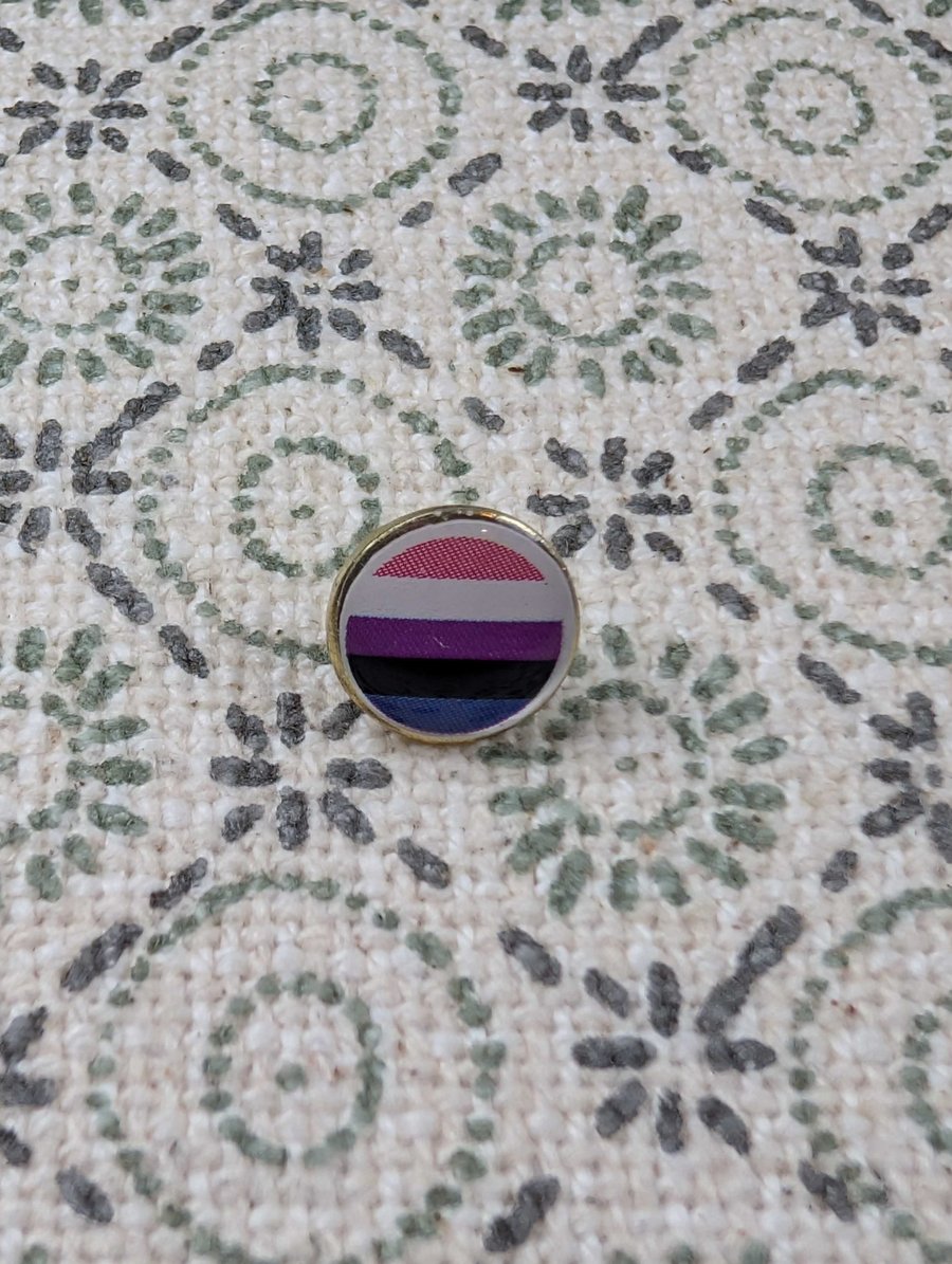Gender Fluid Flag Pin - Pride Themed Pin - Small Resin Topped Pin Badge - LGBTQ