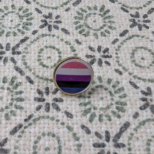 Gender Fluid Flag Pin - Pride Themed Pin - Small Resin Topped Pin Badge - LGBTQ