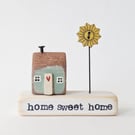 Little Wooden Painted House and Base in a Bag