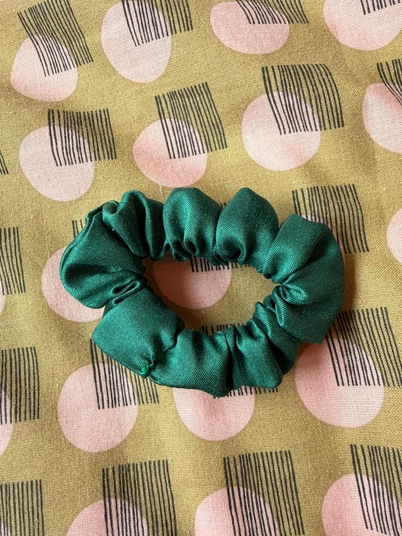 Green satin scrunchie 