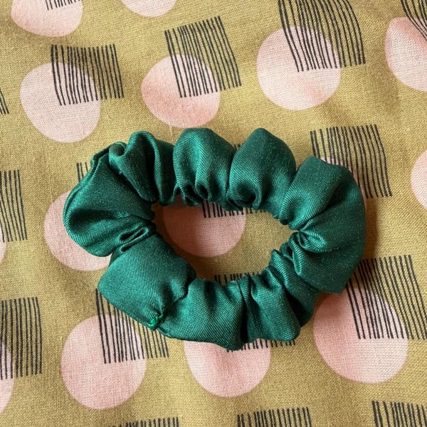 Green satin scrunchie 