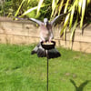 110cm rustic upright bird feeder bowl in black