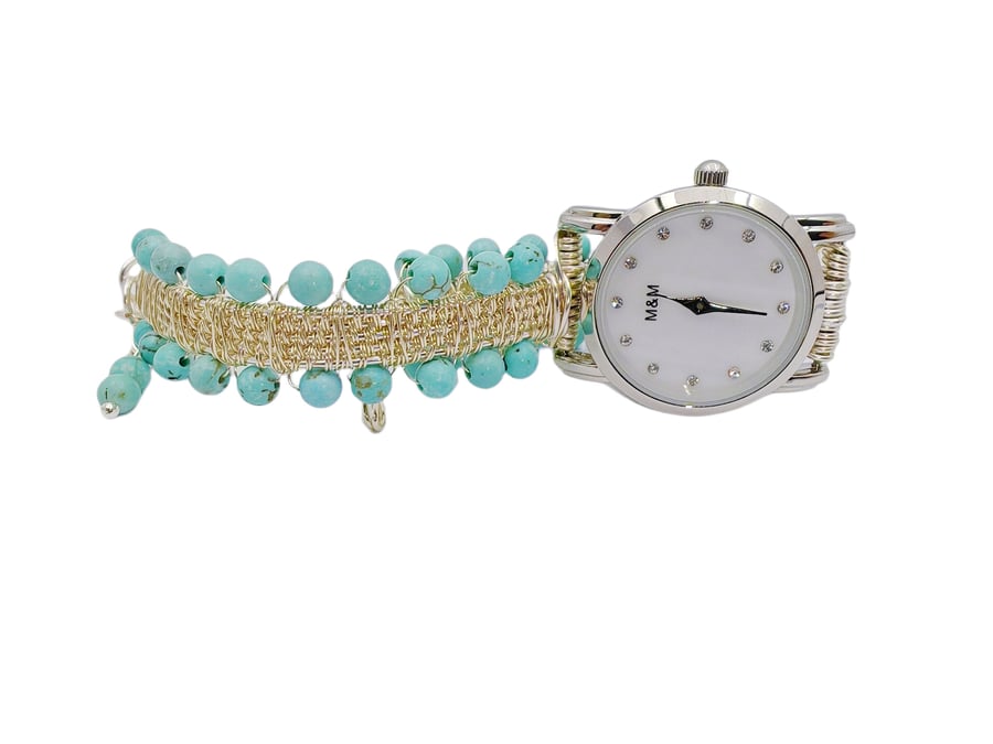 Gemstone beads Bracelet Watches Beaded Wrist Watch Personalized Gifts Women's Wa
