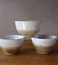 Three handy little bowls, white and beige 