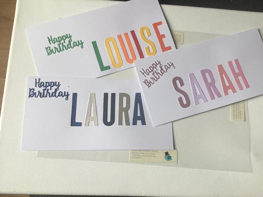 personalised  card. Birthday card. Personalised birthday card.