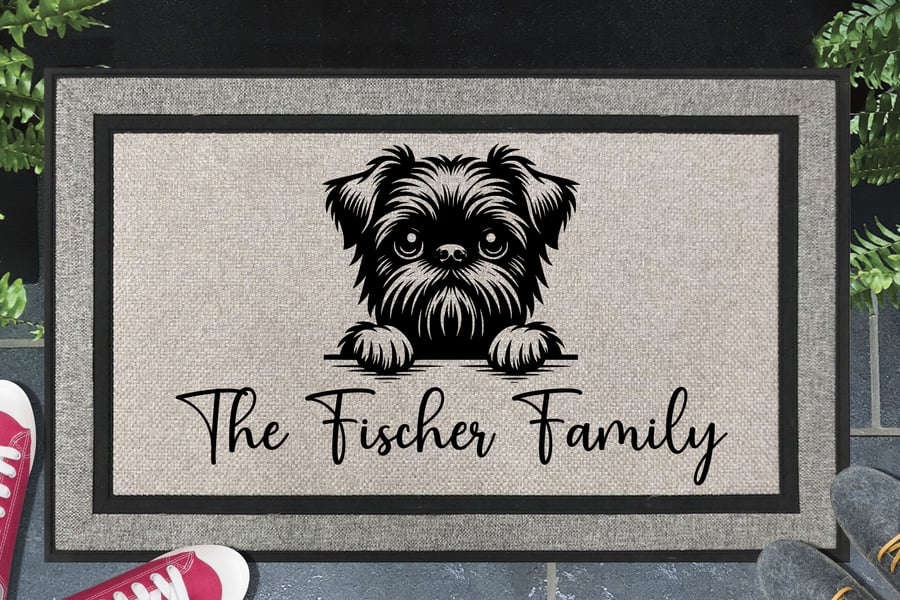 Brussels Griffon Door Mat - Personalised All Weather Doormat - 45x70cm 