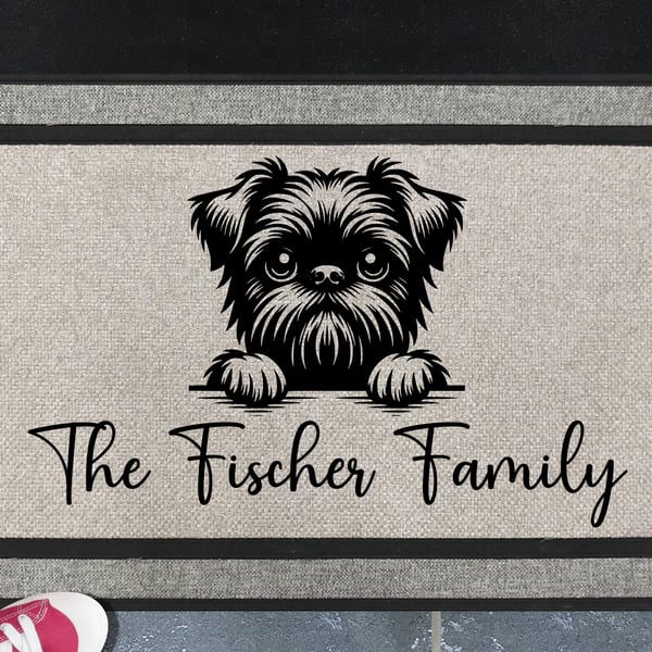 Brussels Griffon Door Mat - Personalised All Weather Doormat - 45x70cm 