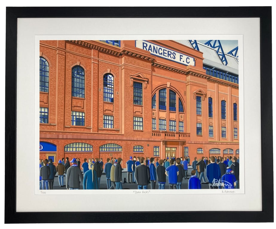 Rangers. Limited Edition Fine Art Print Football Club FC, Stadium Supporter Gift