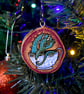 There's a Dragon in my Teacup! Pyrography hanging wood slice decoration - Image 3