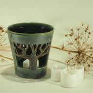 Ceramic Tree of Life Candle Holder, Gnarled oak