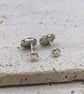 Recycled Sterling Silver Flower Stud Earrings, 4mm Garnet Gemstones, Handmade UK - Image 6