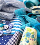 Slow stitching kit - blue theme. Fabric remnants, fabric bundle - Image 7