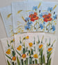 6 flower theme paper napkins for decoupage