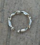 Sterling Silver Open Torc Ring, size L-M,   R41D - Image 1