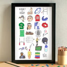 Rugby Alphabet Art Print