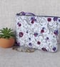 Coin purse, small make up bag, pouch, floral.