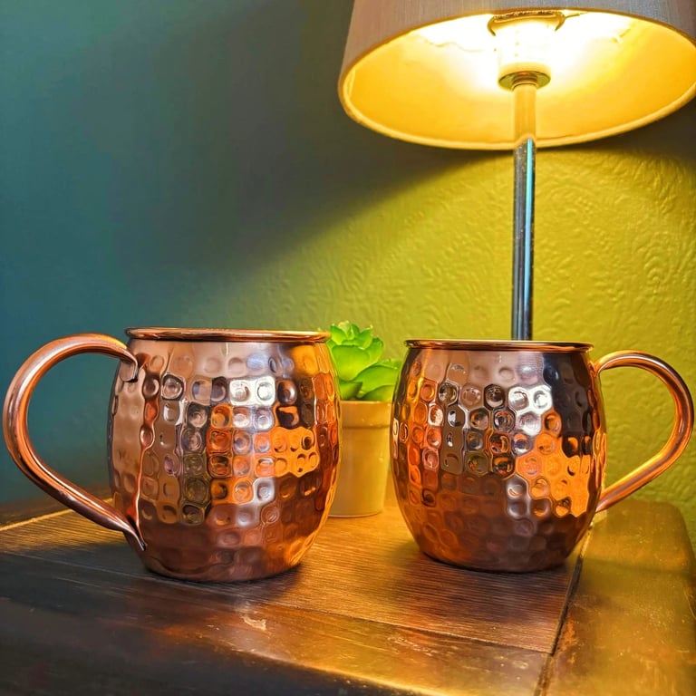 2 Pure Copper Moscow Mule Mugs - Perfect gift idea for Cocktails lovers