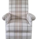 Tartan Armchair Porter Stone Balmoral Check Natural Adult Chair Accent Cream