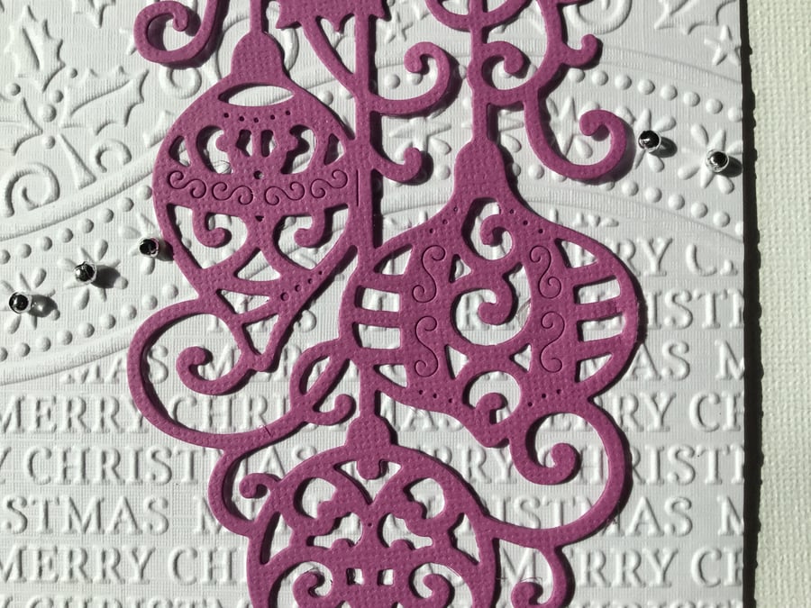 Pretty embossed Christmas card