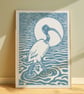 Sacred Ibis Art Print Black