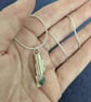 Textured Sterling Silver Moss Agate Pendant on a Silver Necklace - Image 4