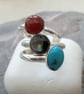 Sterling Silver Adjustable Ring with Carnelian - Image 5