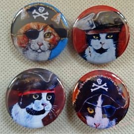 Steampunk Pirate Cats Animal Art Badges Buttons Pirate Cosplay