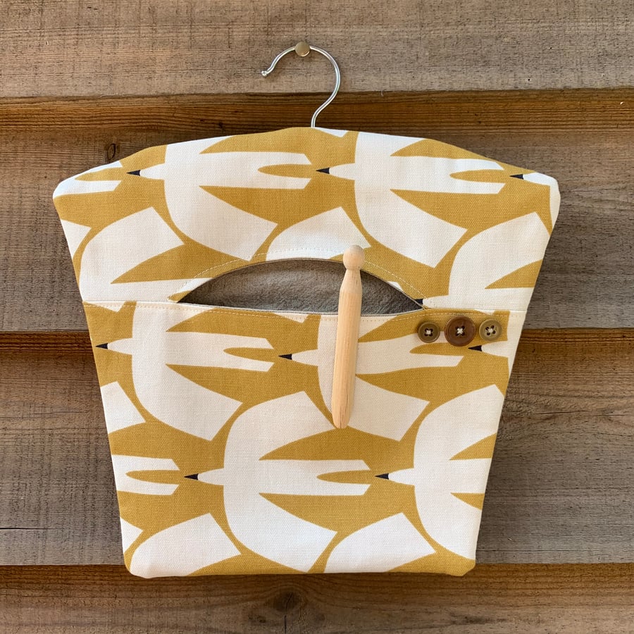 Yellow bird peg bag