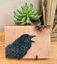 Raven original painting on Oak wood - Image 4