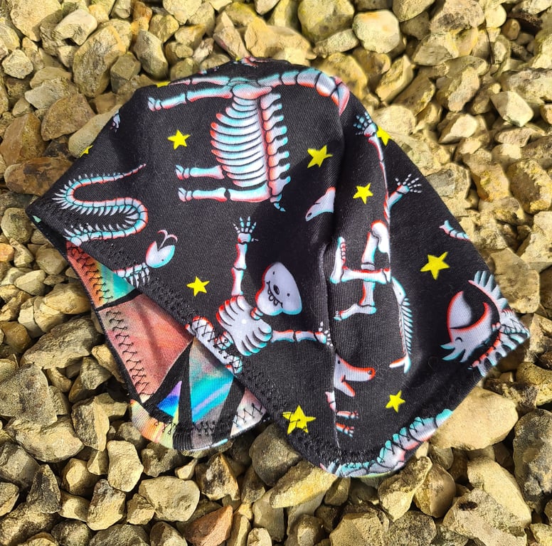 Reversable Bike Helmet Hat Baby Toddler - Stained Glass & Funnybones 