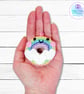 Crochet rainbow doughnut bag charm, rainbow decoration, rainbow gift, bag charm. - Image 3