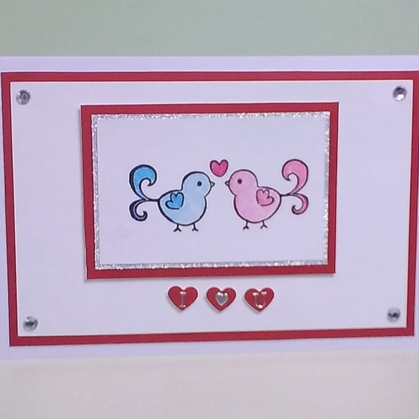 Valentine's Day card,  Love Birds. 