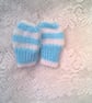 Baby's Knitted Blue and White 5 Piece Pram Set, Outdoor Clothes, Custom Make - Image 9
