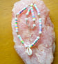 Cowrie Shell Multicolour Rainbow Pastel Beaded Necklace 16-18 Inch - Image 4