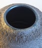 Dark charcoal lava texture vase, moon jar, handmade pottery - Image 6