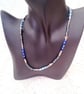 Necklace with Coloured Glass Cube Beads and Silver Plated Spacers, Gift for Her - Image 10