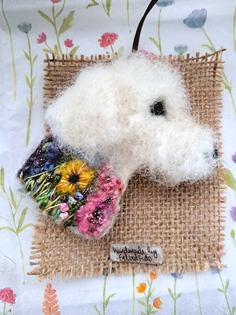 Needle Felted Labradoodle Brooch