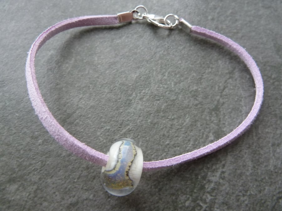 lilac faux suede bracelet