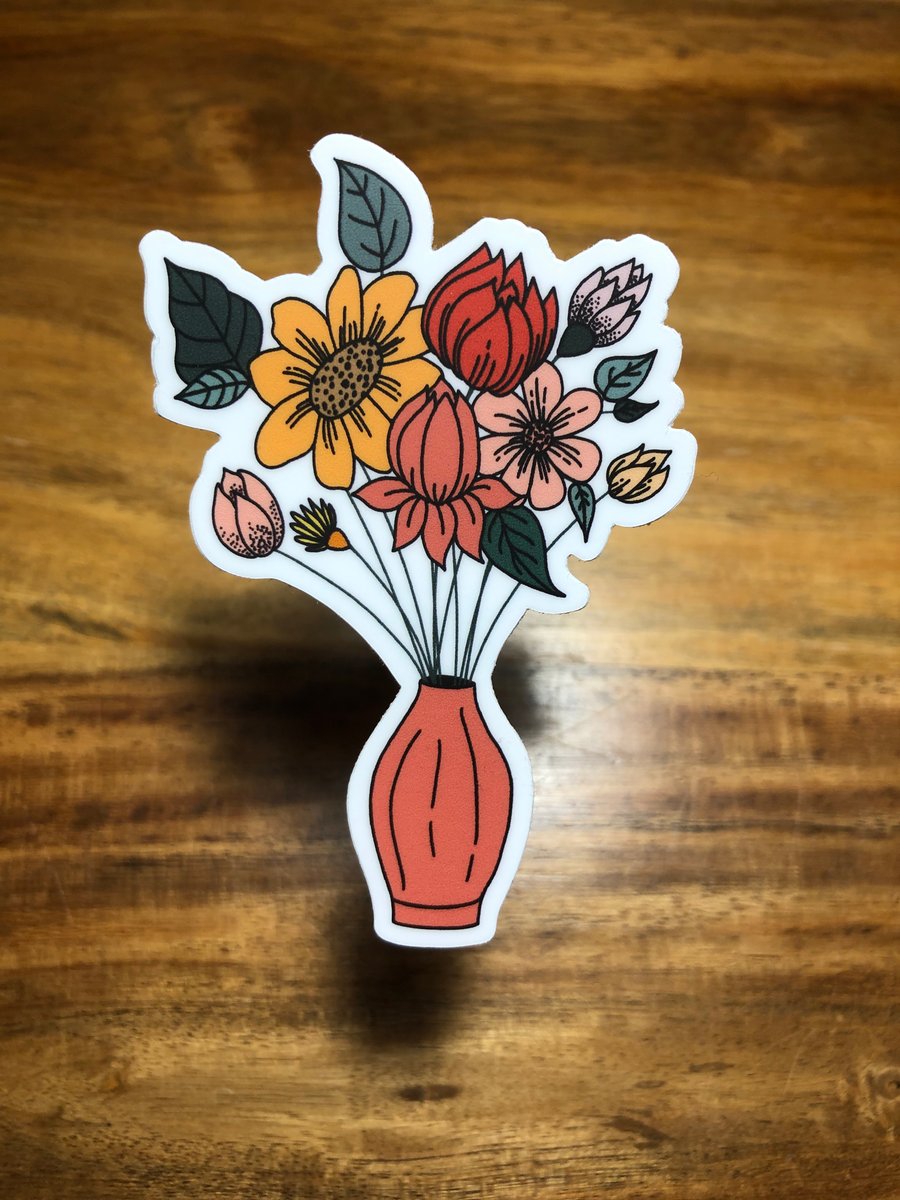 Vase of Flowers Vinyl Sticker