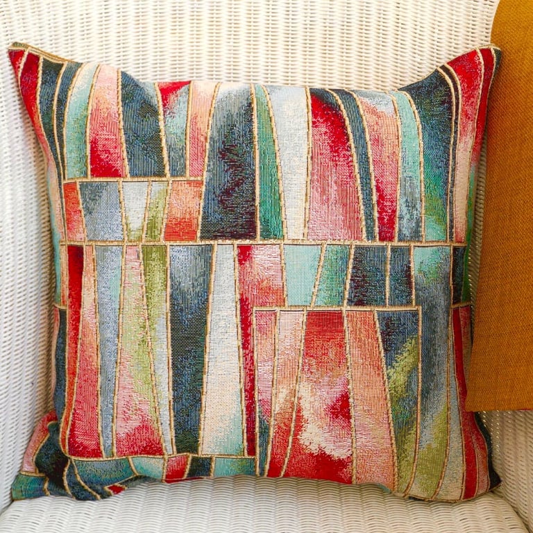 Cushion Cover: Tapestry Shards design Gold reverse 17" (43cm)