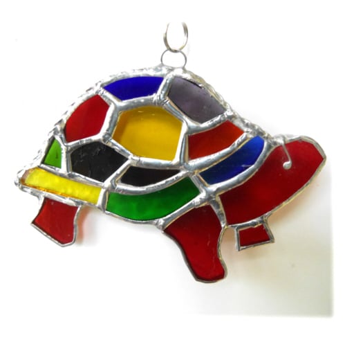 Tortoise Suncatcher Stained Glass Handmade Rainbow 035 Turtle 