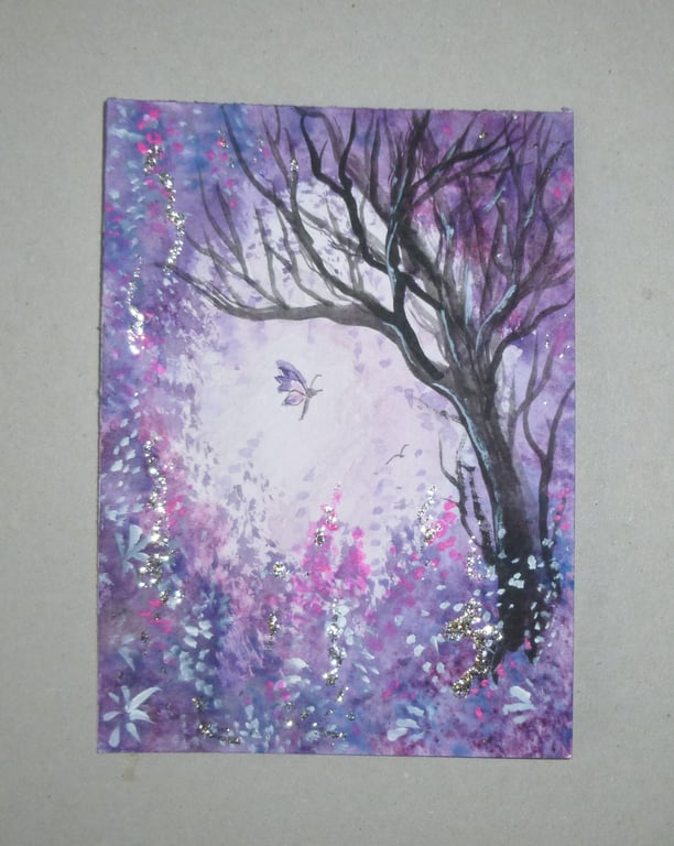 original small format art fantasy painting ( ref FA 632 G1 )