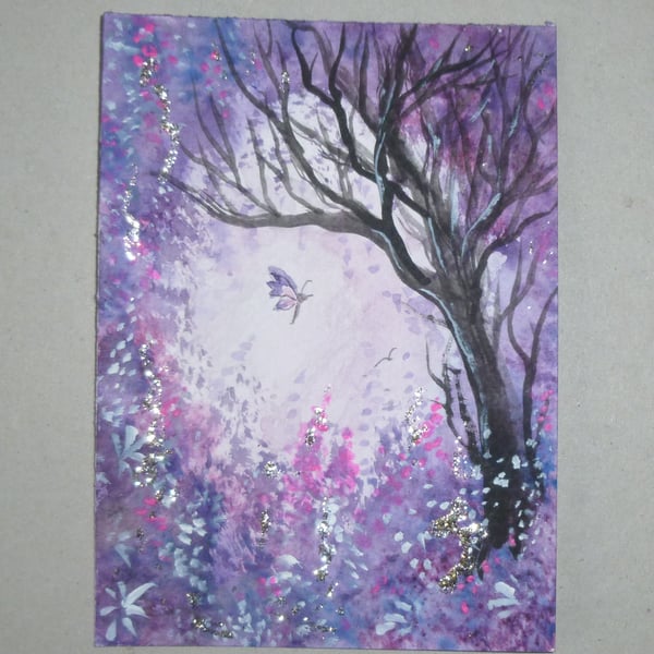 original small format art fantasy painting ( ref FA 632 G1 )