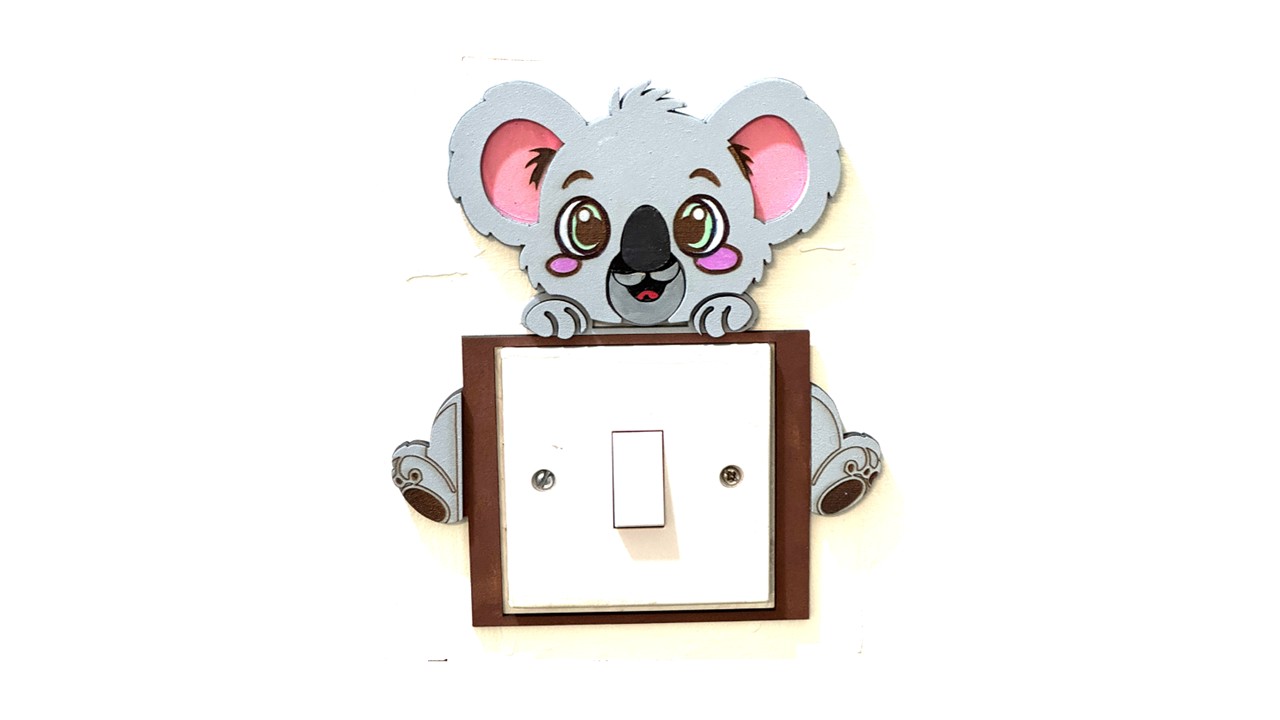 UK light Switch surround - Koala Bear