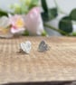Silver Tree Bark Heart Stud Earrings - Image 8